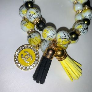 Beaded Designer Charm Bracelet Set